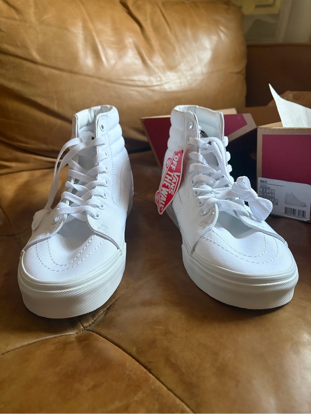 Vans White High-Top Platform Sneakers